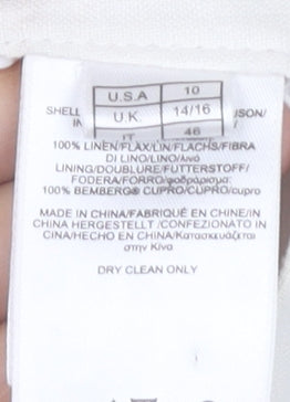 Brooks Brothers Women's Ivory Linen Trousers, Size L