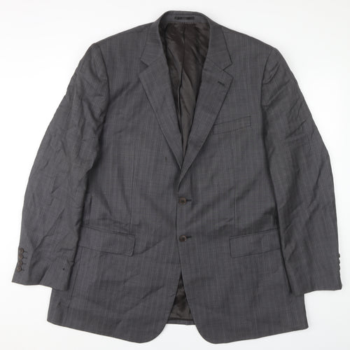 Brook Taverner Men's Grey Wool Blazer 4XL Long