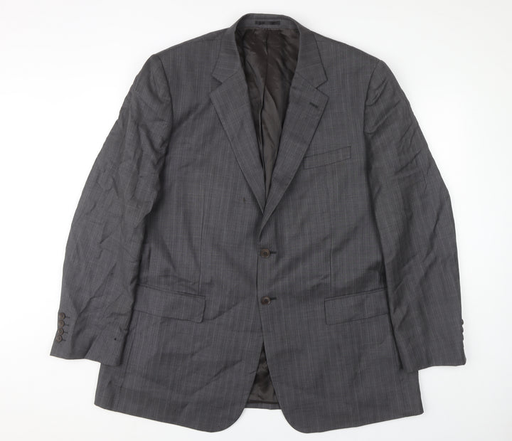 Brook Taverner Men's Grey Wool Blazer 4XL Long