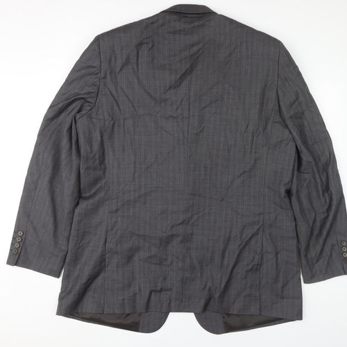 Brook Taverner Men's Grey Wool Blazer 4XL Long