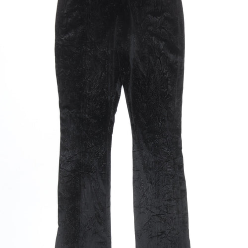 Zara Women's Black Flared Animal Print Trousers