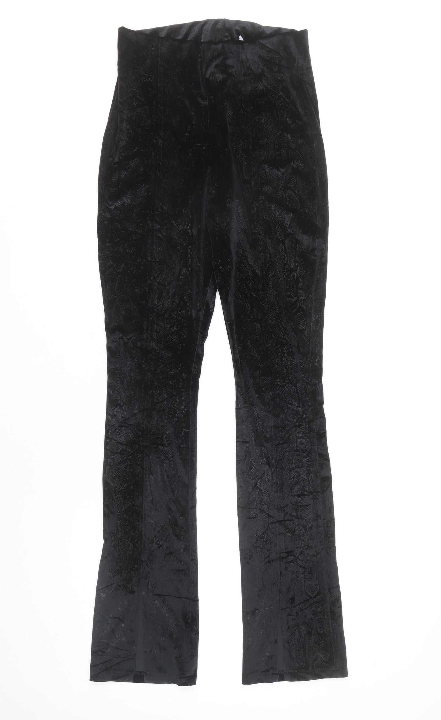 Zara Women's Black Flared Animal Print Trousers