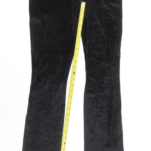 Zara Women's Black Flared Animal Print Trousers