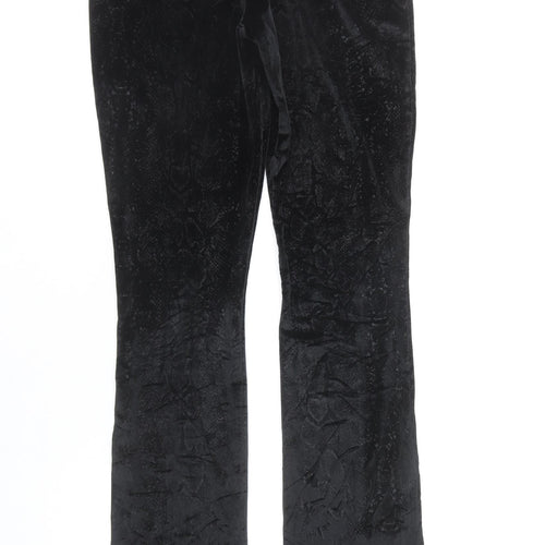 Zara Women's Black Flared Animal Print Trousers