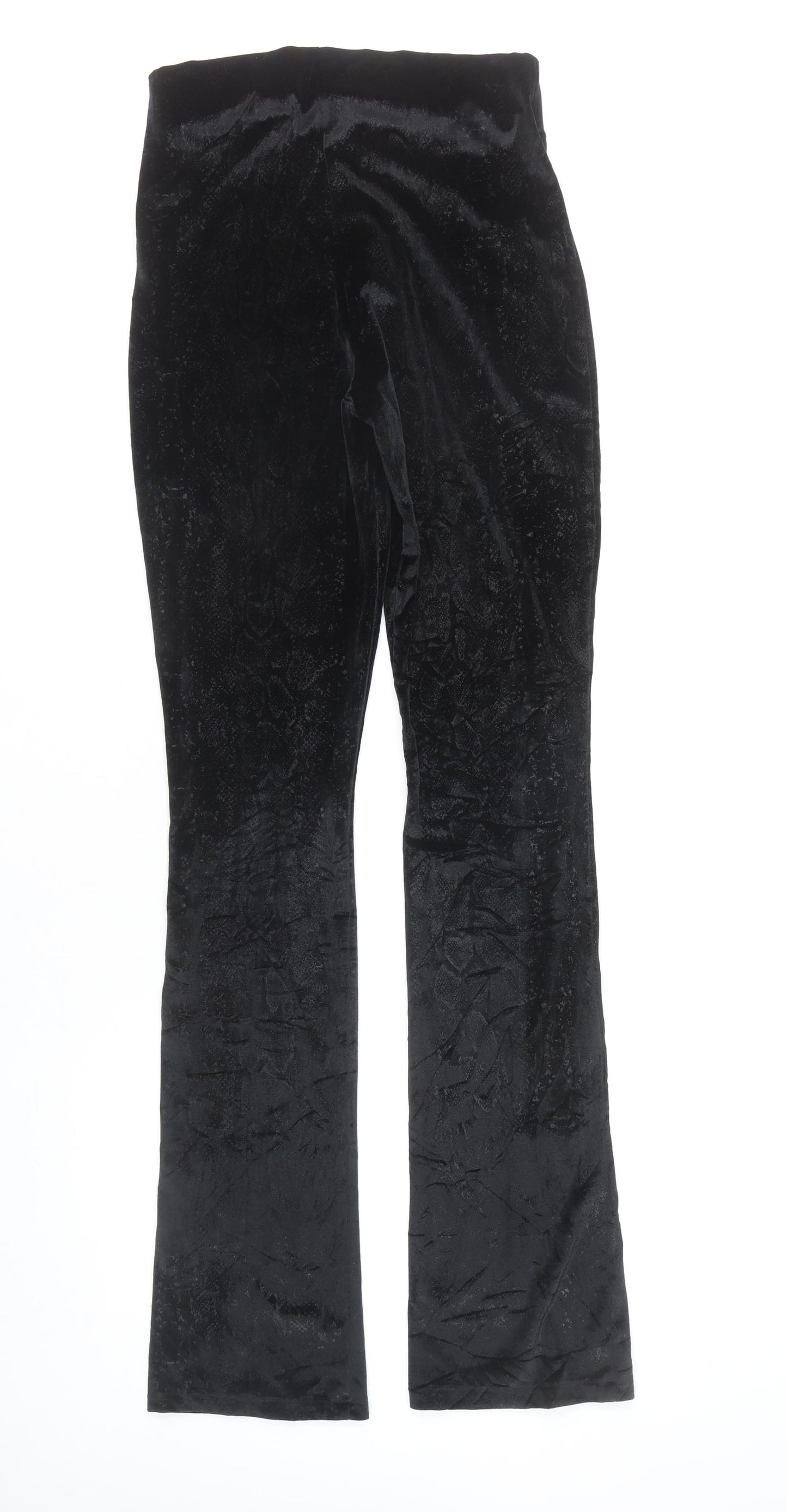 Zara Women's Black Flared Animal Print Trousers