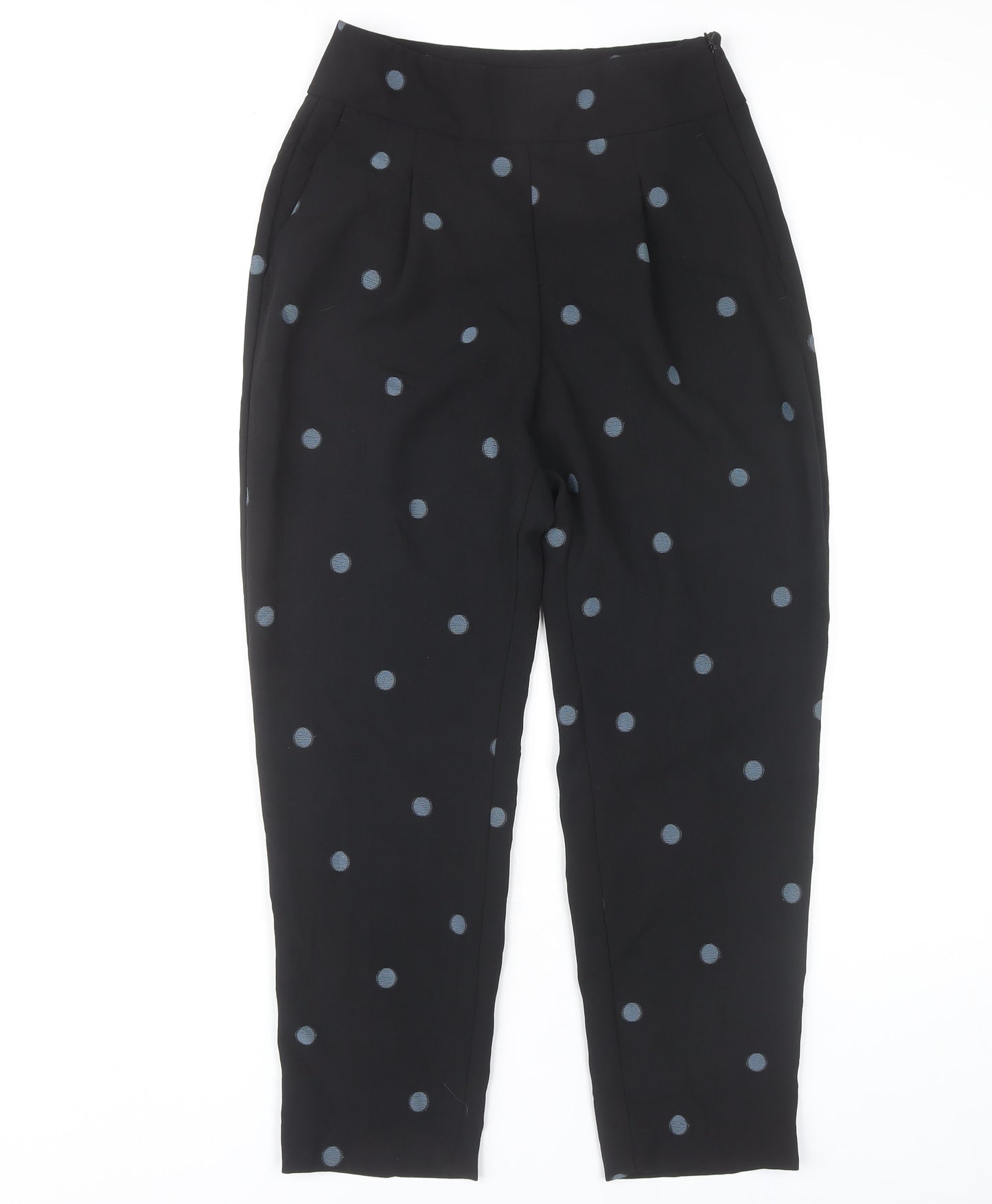Zara Women's Black Polka Dot Cropped Trousers