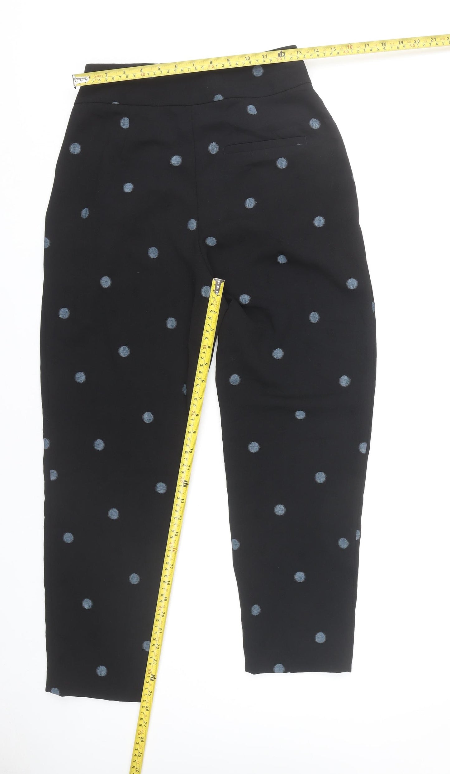 Zara Women's Black Polka Dot Cropped Trousers
