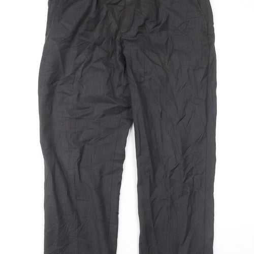 T.M. Lewin Men's Black Wool Dress Pants, Size L
