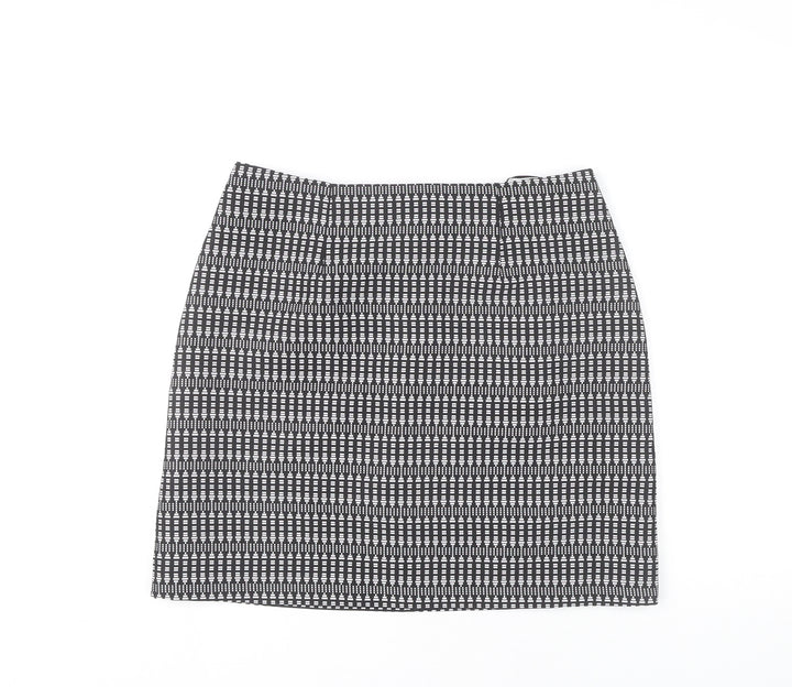 Peacocks Women's Black Geometric Pencil Skirt Size 12