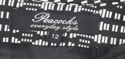 Peacocks Women's Black Geometric Pencil Skirt Size 12