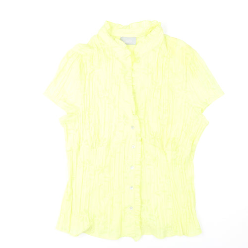 Wallis Women's Yellow Blouse, Size 18, Collared, Casual
