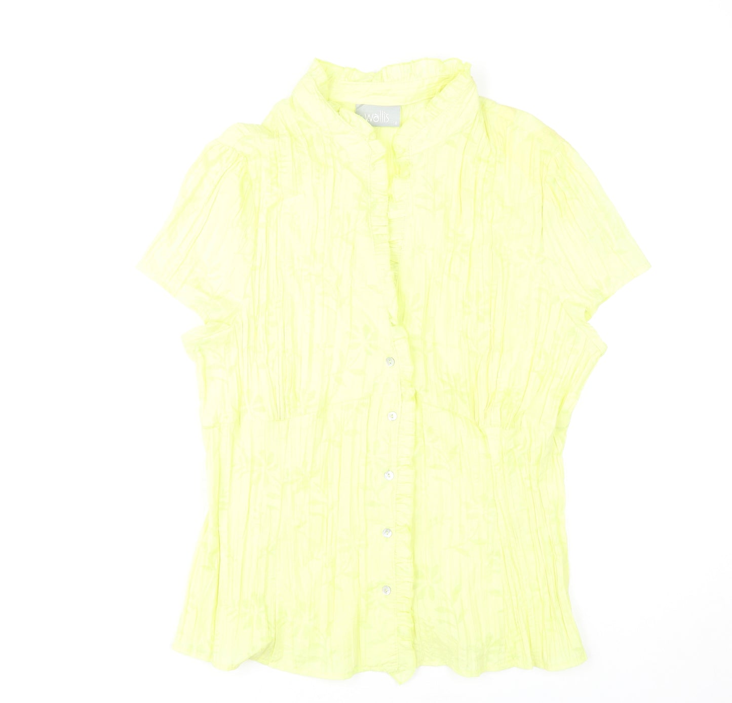 Wallis Women's Yellow Blouse, Size 18, Collared, Casual