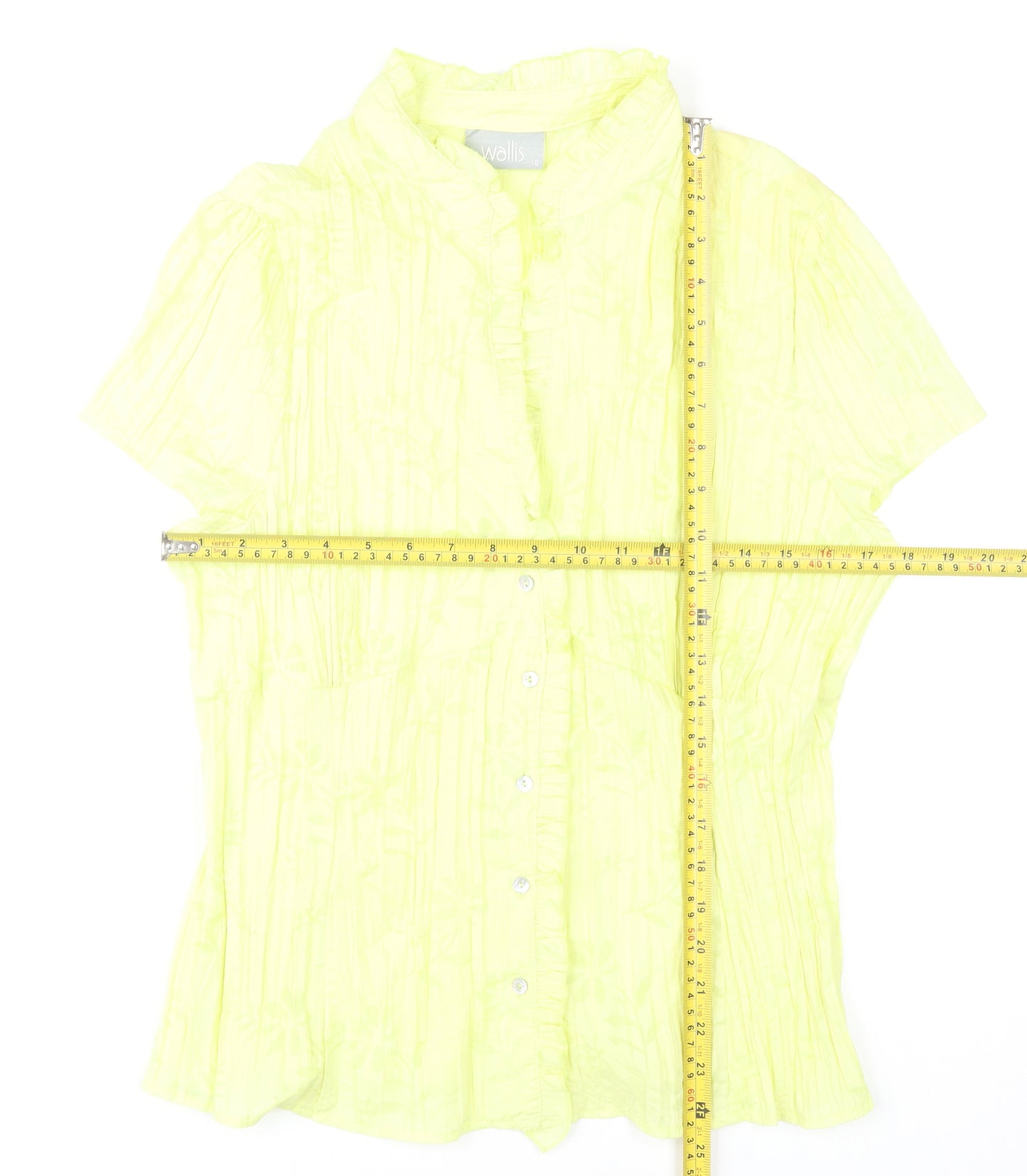 Wallis Women's Yellow Blouse, Size 18, Collared, Casual