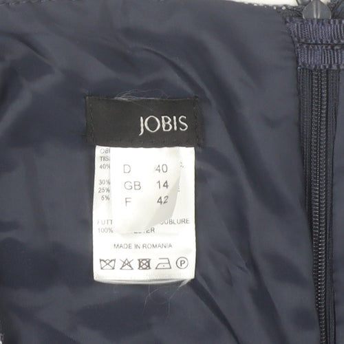 Jobis Women's Grey Pencil Skirt Size 14 Tweed Lined