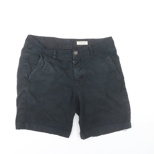AllSaints Men's Black Chino Shorts Size 40 Regular Fit