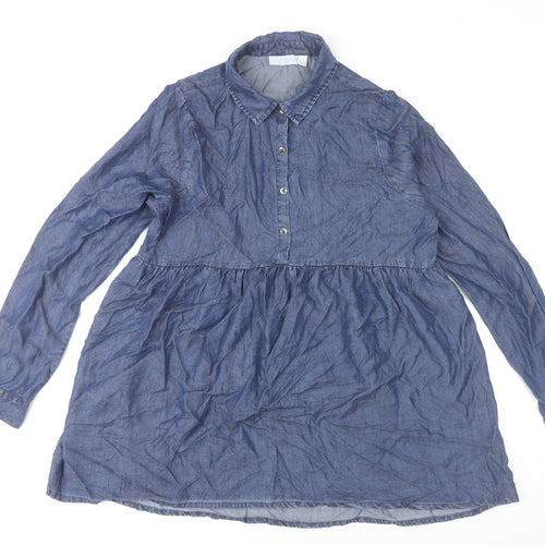 JoJo Maman Bébé Blue Women's Medium Denim Blouse