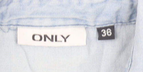 Only Women's Blue Button-Up Shirt Size 8 Regular Fit