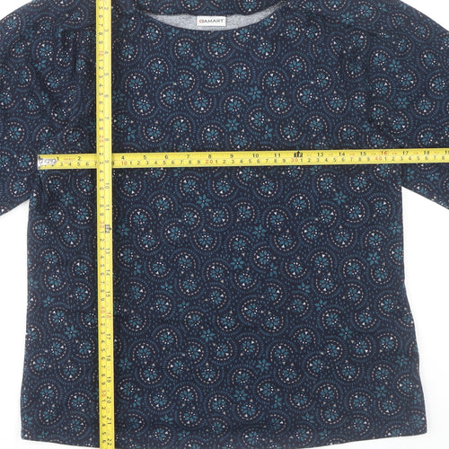 Damart Women's Blue Geometric Blouse Size 10