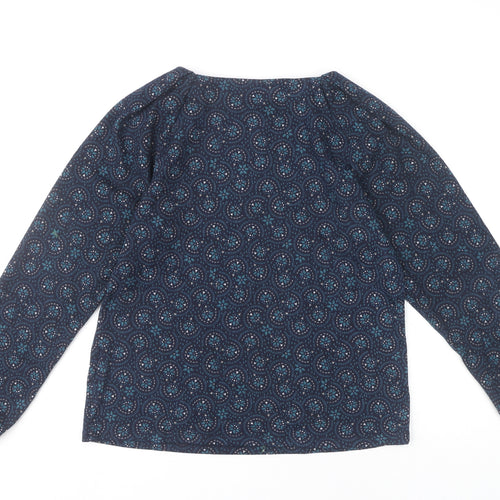 Damart Women's Blue Geometric Blouse Size 10
