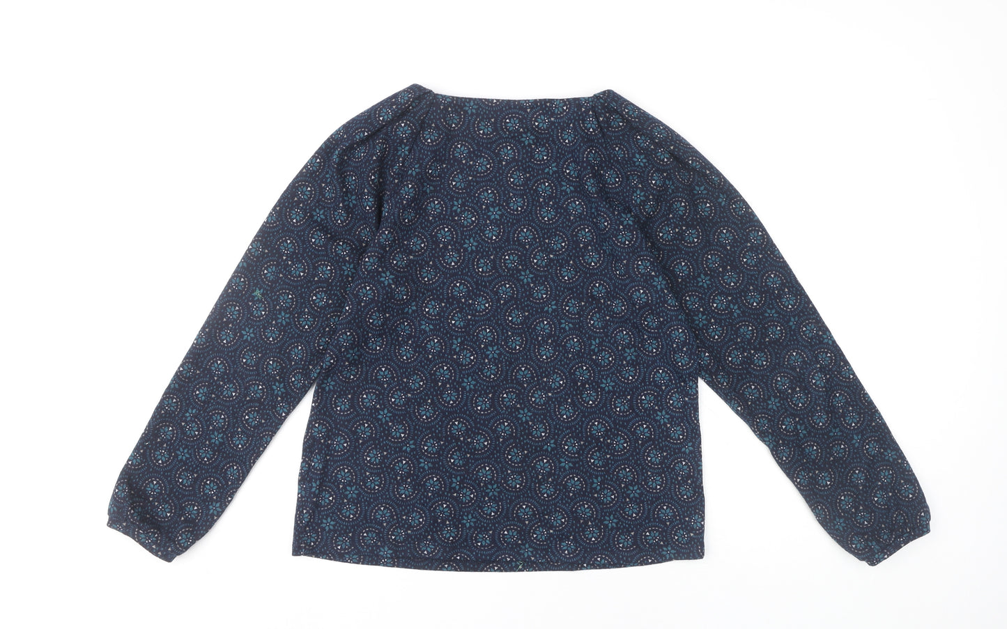 Damart Women's Blue Geometric Blouse Size 10