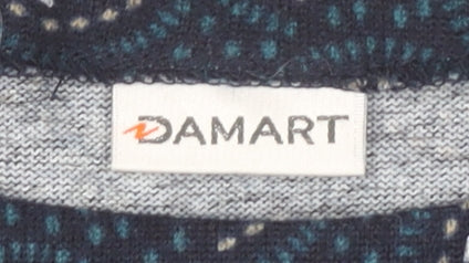 Damart Women's Blue Geometric Blouse Size 10