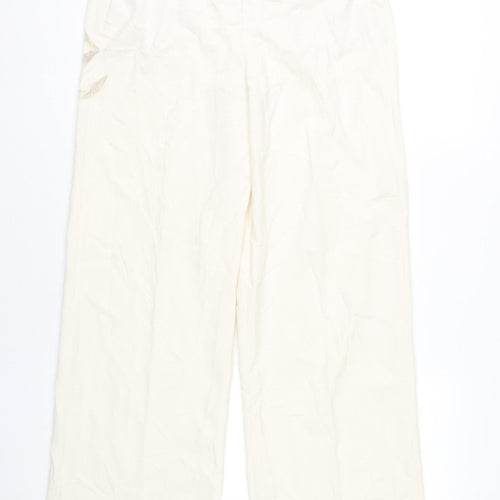 Zara Women's Ivory Straight Trousers Size 12