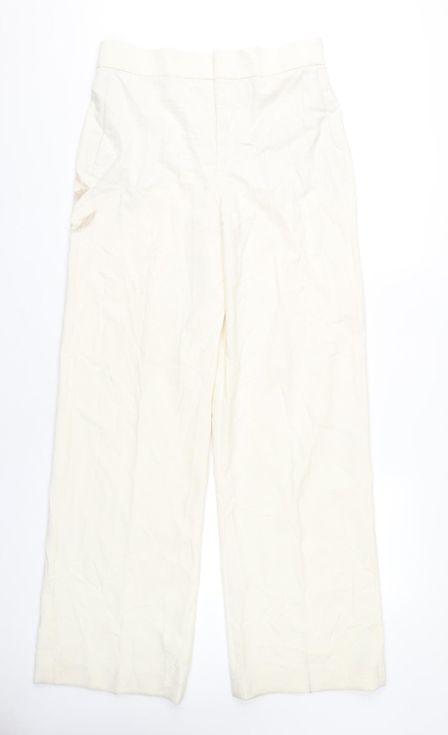 Zara Women's Ivory Straight Trousers Size 12