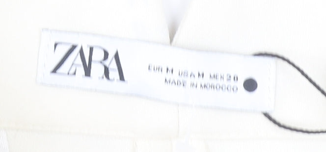 Zara Women's Ivory Straight Trousers Size 12