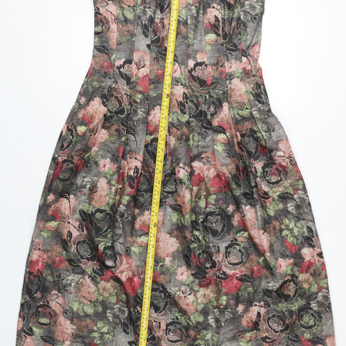 F&F Women's Floral A-Line Dress Size 12 Multicoloured