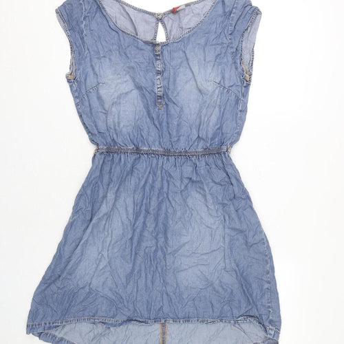 H&M Divided Blue Women's Denim A-Line Dress, Size 14