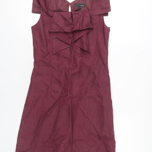 Next Women's Red Shift Dress, Size 8, Formal Knee Length