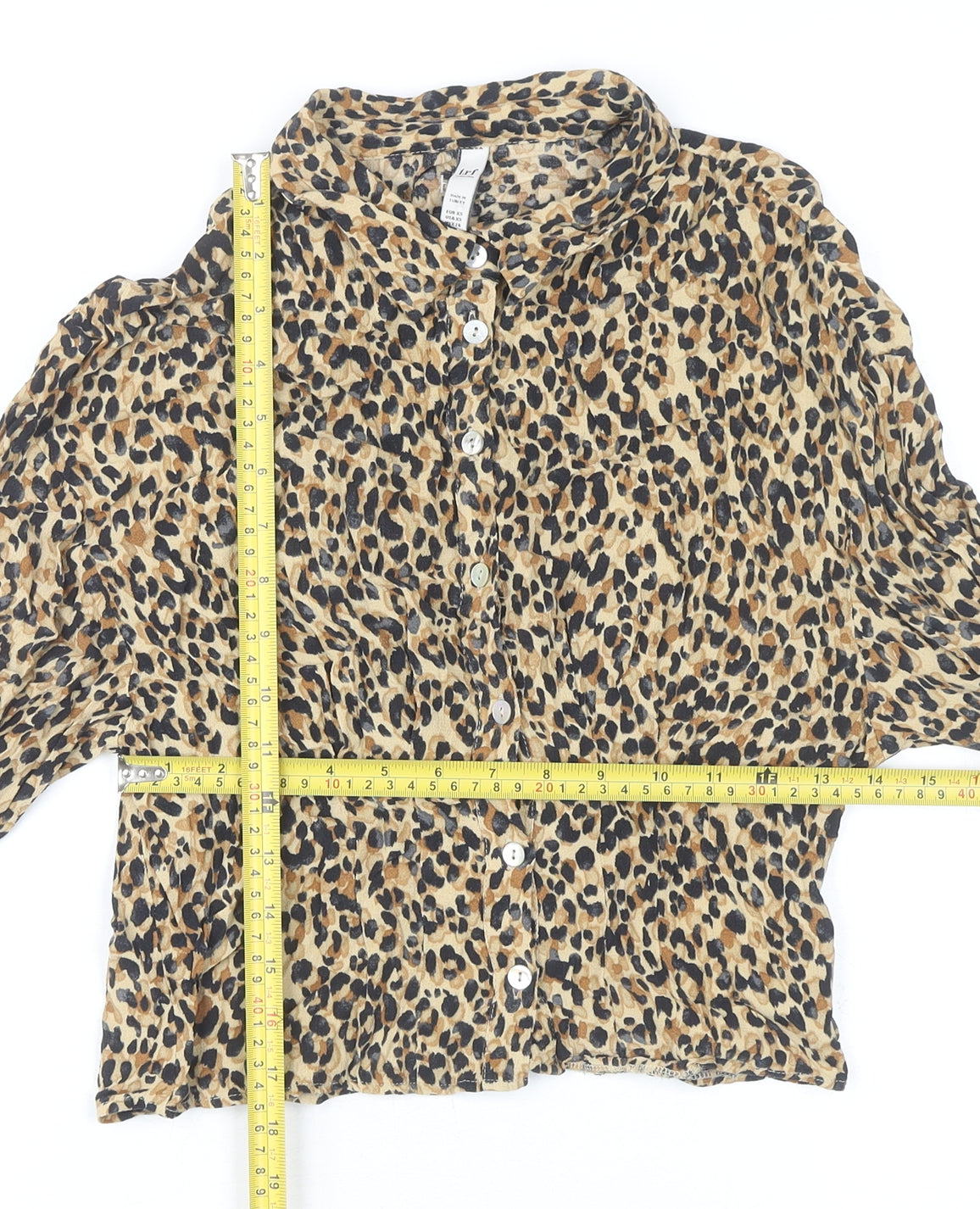 Zara Women's Animal Print Blouse XS Collared Multicoloured