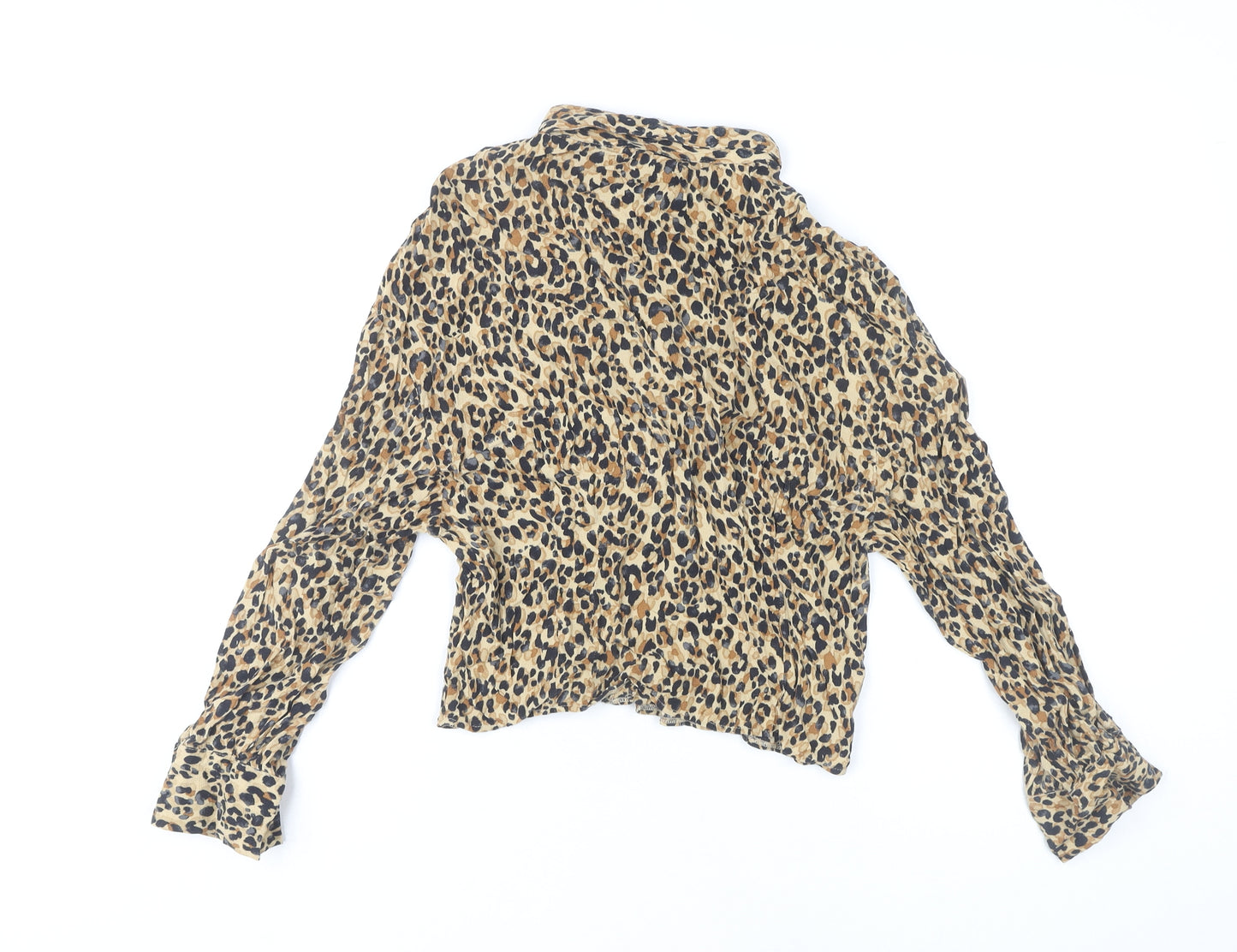 Zara Women's Animal Print Blouse XS Collared Multicoloured