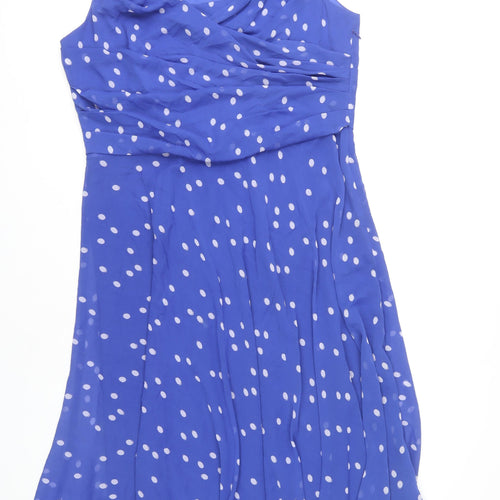 Jacques Vert Women's Blue Polka Dot A-Line Dress, Size 18