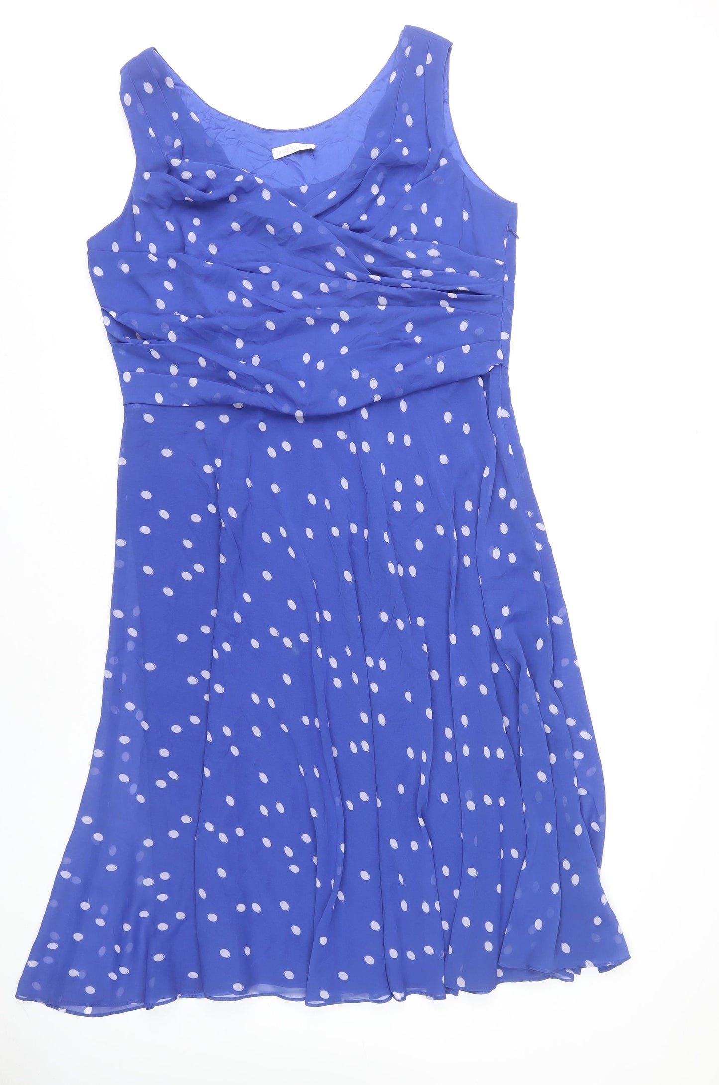 Jacques Vert Women's Blue Polka Dot A-Line Dress, Size 18