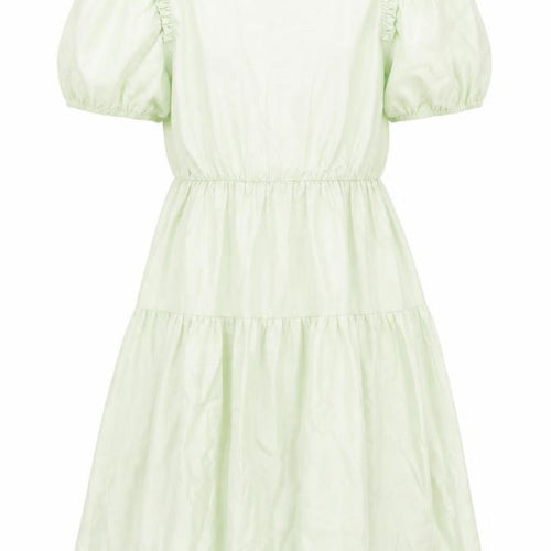 Zara Girls Green Puff Sleeve Dress Size 10