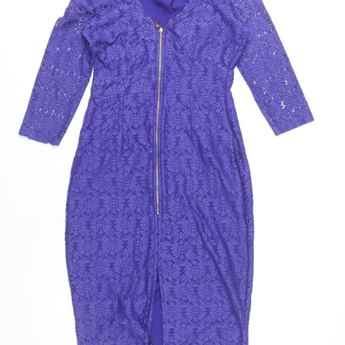 Dorothy Perkins Purple Sheath Dress, Size 12, Party Ready