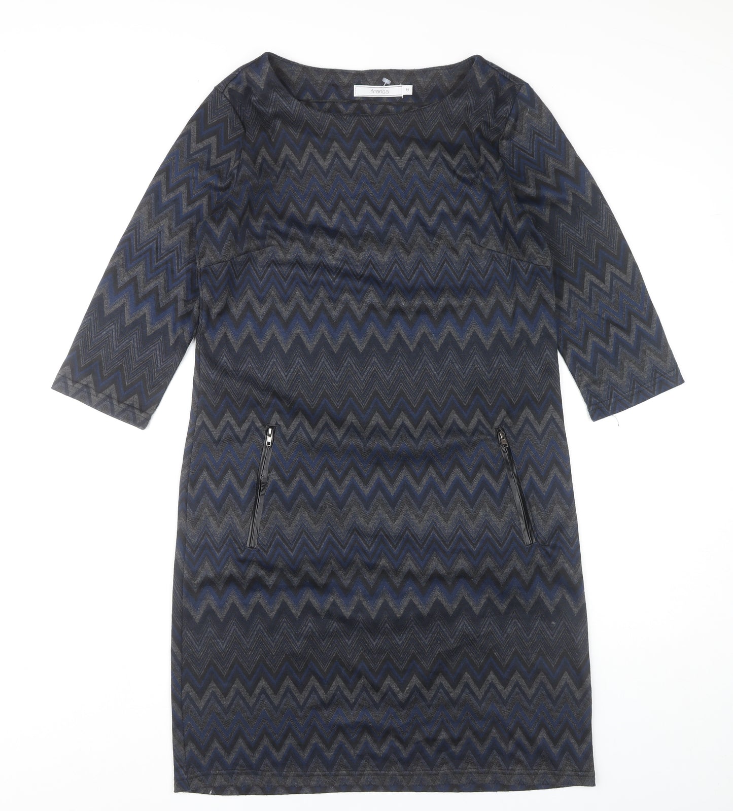 Fransa Women's Multicoloured Knee Length Shift Dress M