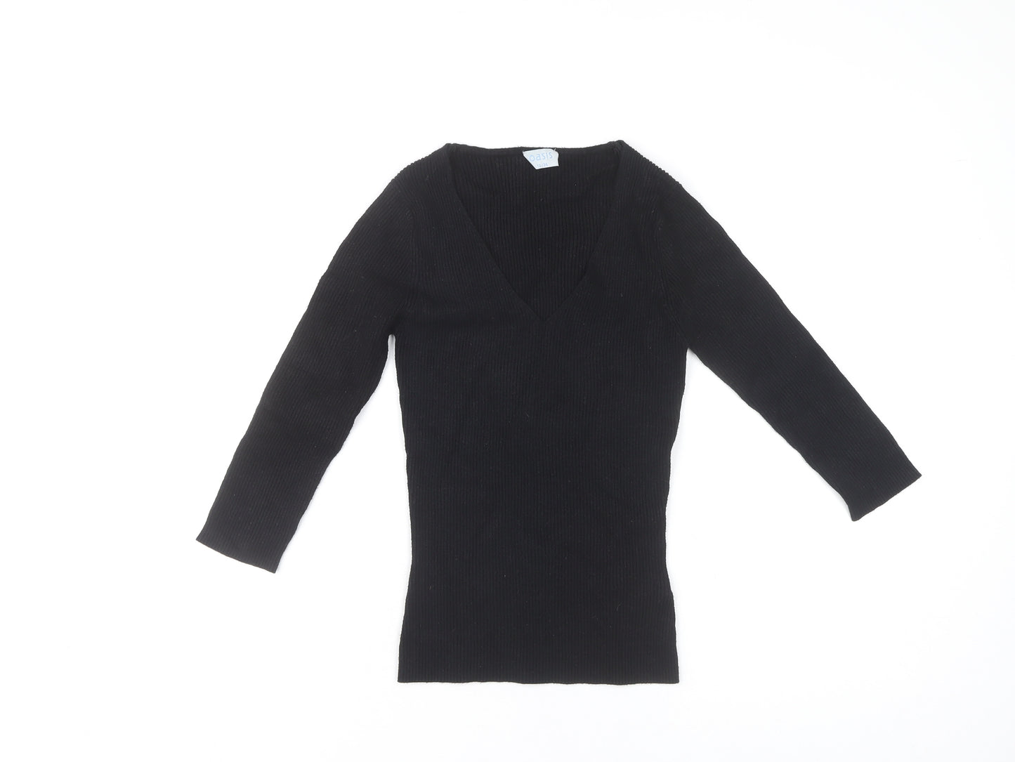 Oasis Women's Black V-Neck Long Sleeve T-Shirt Size 10