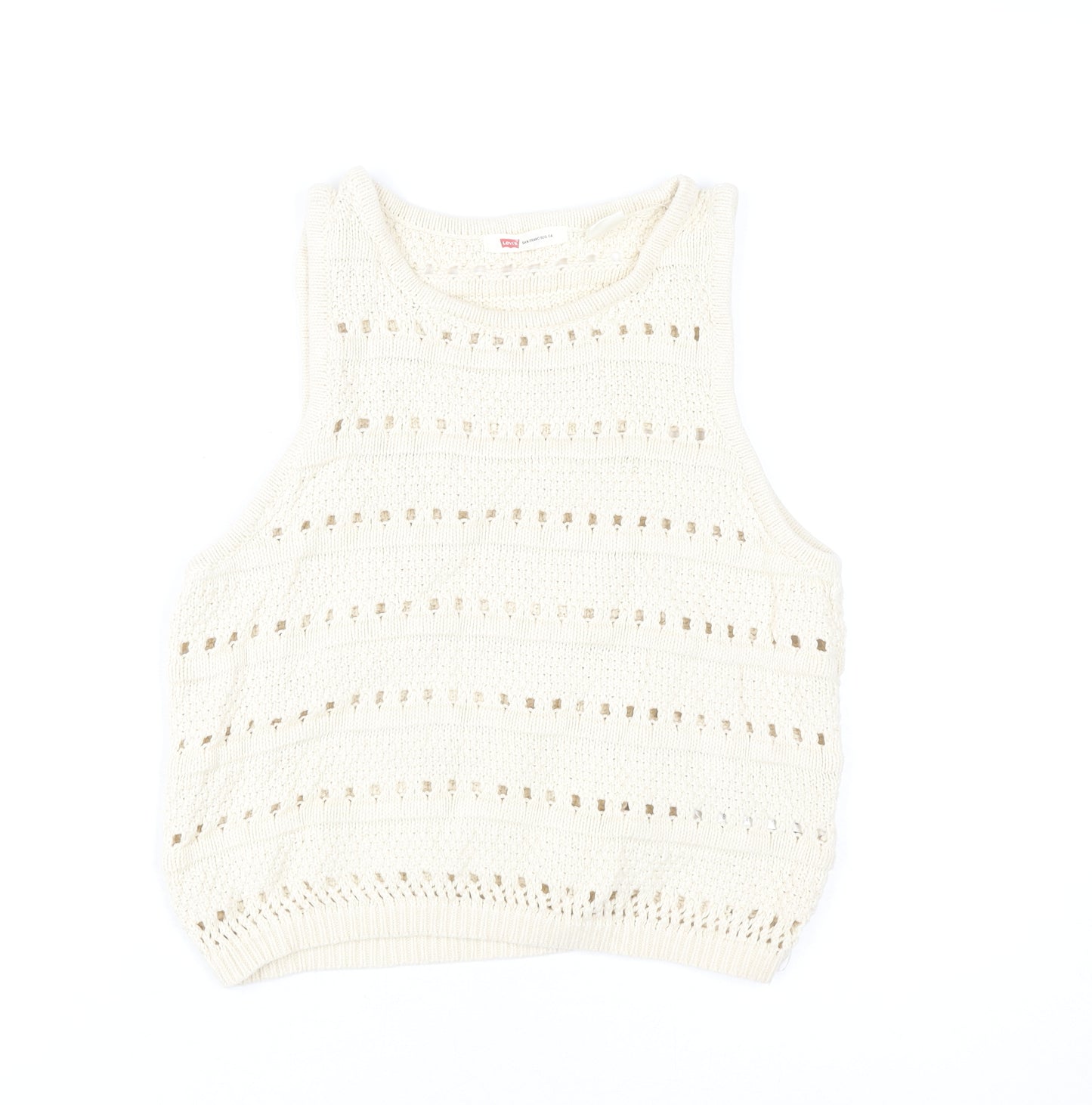 Levi's Women's White XS Knit Vest Casual Sleeveless