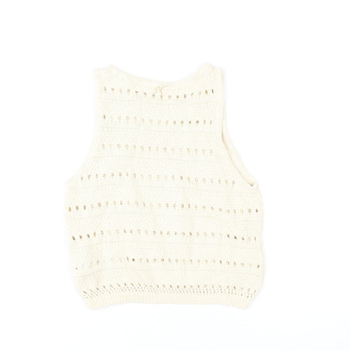 Levi's Women's White XS Knit Vest Casual Sleeveless