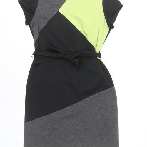 BHS Women's Multicoloured Sheath Dress Size 16