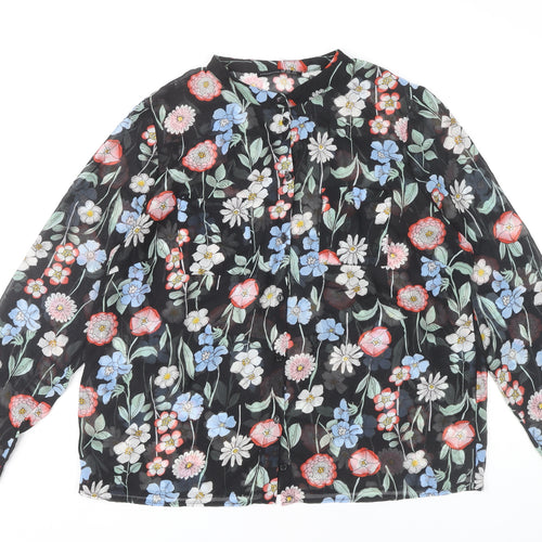 Atmosphere Women's Floral Black Tunic Blouse Size 18