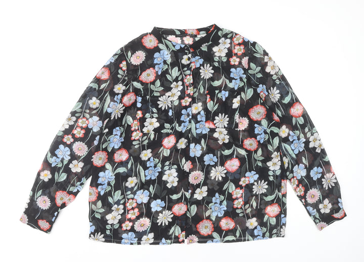 Atmosphere Women's Floral Black Tunic Blouse Size 18