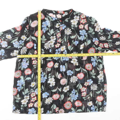 Atmosphere Women's Floral Black Tunic Blouse Size 18