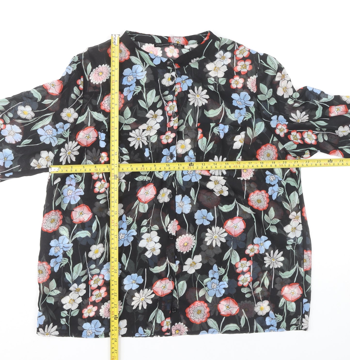 Atmosphere Women's Floral Black Tunic Blouse Size 18