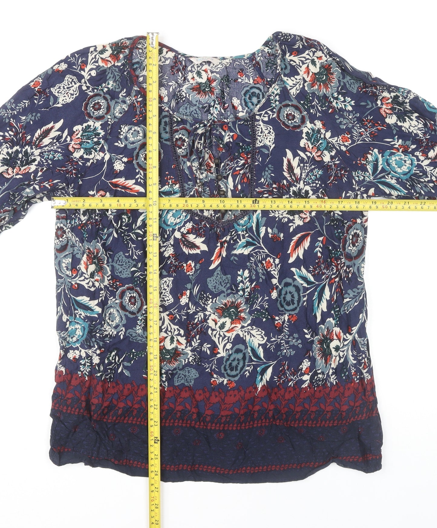 Marks and Spencer Women's Multicoloured Floral Tunic Blouse Size 12
