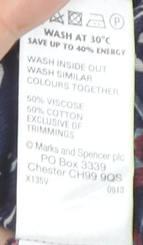 Marks and Spencer Women's Multicoloured Floral Tunic Blouse Size 12