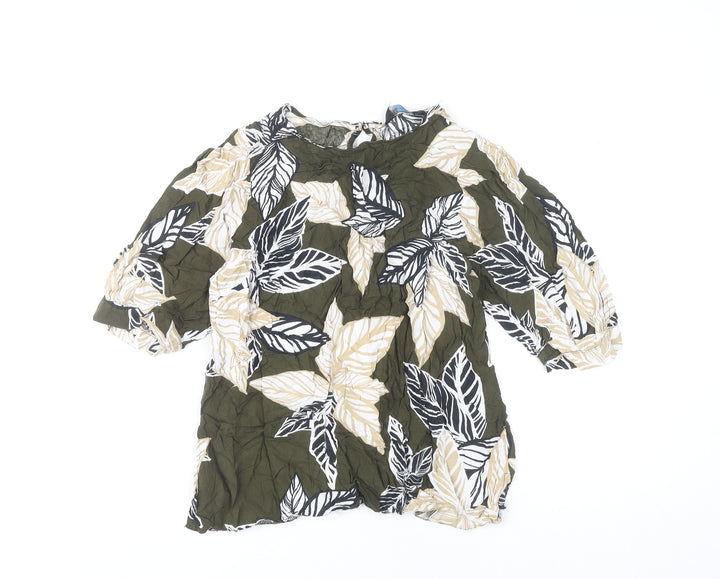 Blue Chameleon Women's Black Floral Blouse Size 14