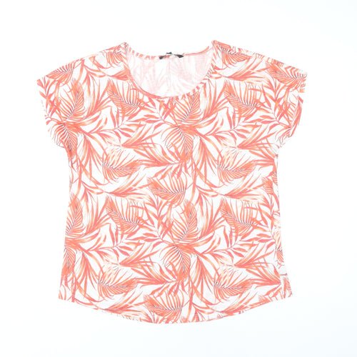 Peacocks Women's Red Floral T-Shirt Size 14 Summer
